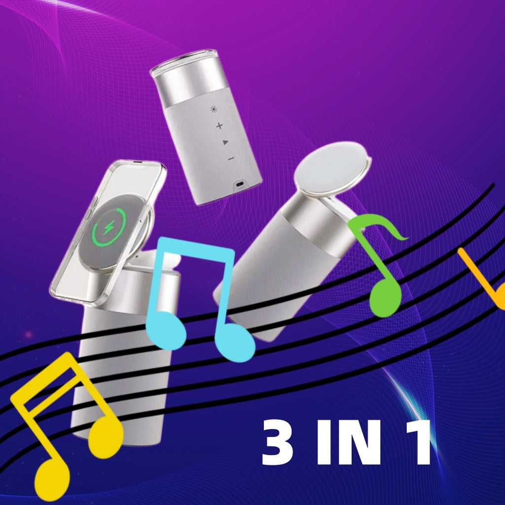 3-in-1 Wireless Ladegerät mit Speaker & Lampe