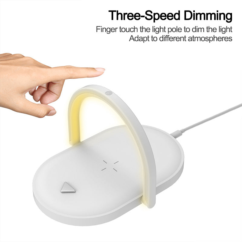 3-in-1 Wireless Ladegerät mit LED-Lampe