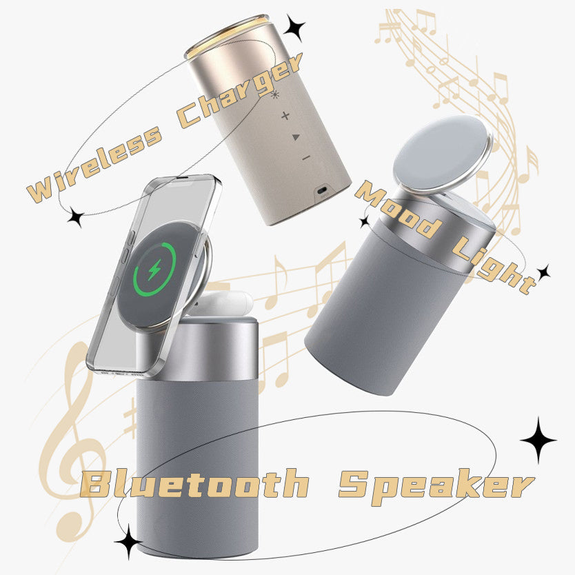 3-in-1 Wireless Ladegerät mit Speaker & Lampe